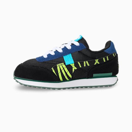 Future Rider Small World Kids' Sneakers, Puma Black-Lime Squeeze, small-IND