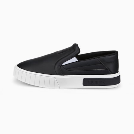 Cali Star Slip-On Leather Sneakers Women, Puma Black-Puma White, small-THA