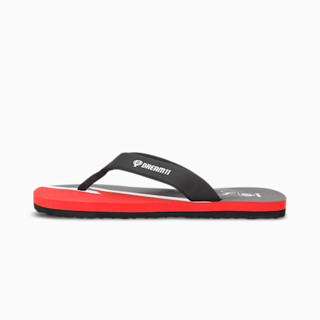 Puma green flip flops