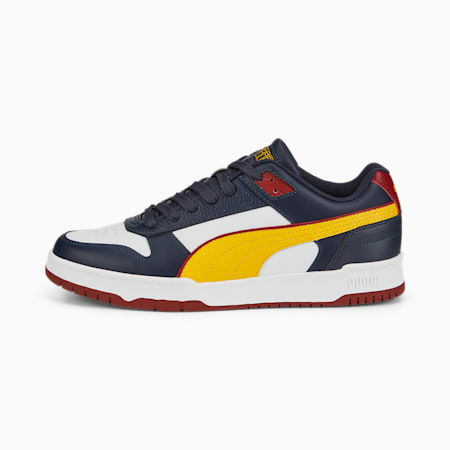 รองเท้าผ้าใบข้อเท้าต่ำ RBD Game, Puma New Navy-Spectra Yellow-Puma White-Intense Red, small-THA