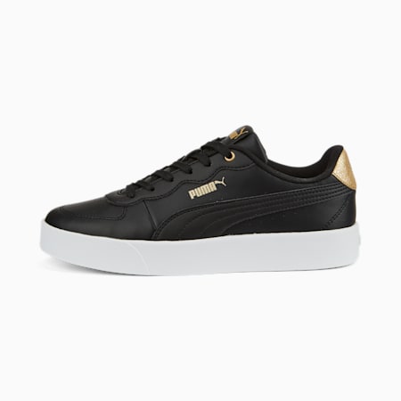 สนีกเกอร์ผู้หญิง Skye Clean Distressed, Puma Black-Puma Team Gold, small-THA