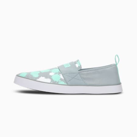 Fiona Slip-On Women's Shoes, Quarry-Mist Green-Puma White, small-IND