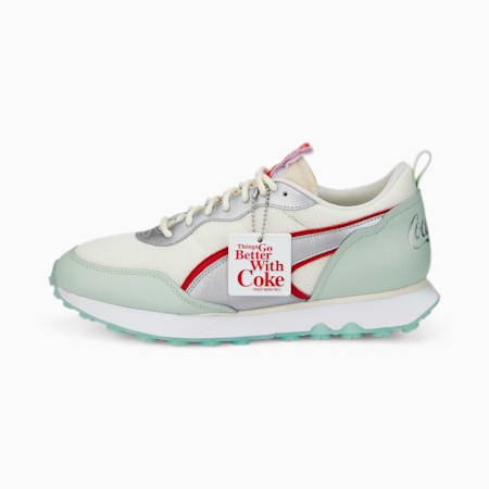 PUMA x COCA-COLA Rider FV Limited-Edition Sneakers, Gossamer Green-Puma Silver, small-PHL