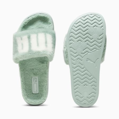 รองเท้าแตะผู้หญิง Leadcat 2.0 Fuzz Slides, Green Fog-Warm White, small-THA