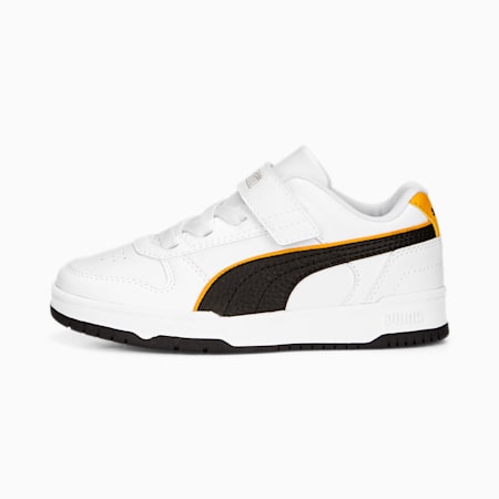 Baskets RBD Game Low Enfant, PUMA White-PUMA Black-Zinnia-PUMA Gold, small