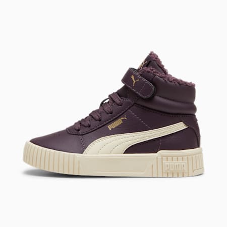 Baskets Carina 2.0 Mid Winter Enfant, Midnight Plum-Alpine Snow-PUMA Gold, small