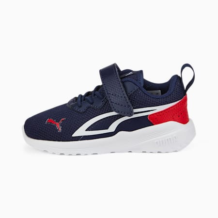 Sneakers All-Day Active Alternative Closure da bimbi, Peacoat-Puma White-High Risk Red, small
