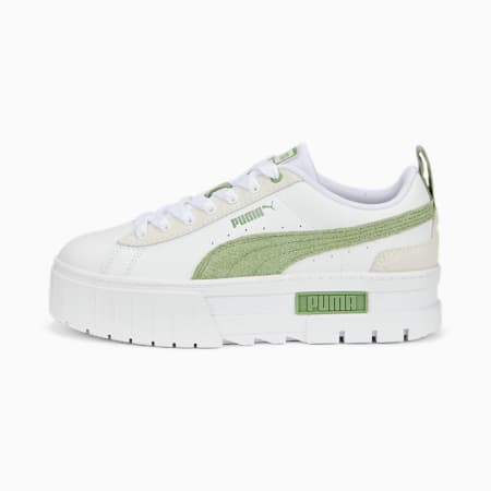 Mayze Mix Sneakers Frauen, Puma White-Dusty Green, small