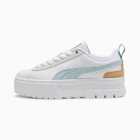 Mayze Mix Women's Sneakers, PUMA White-Turquoise Surf, small