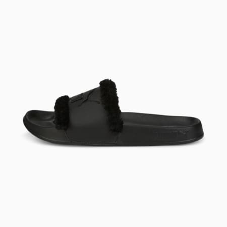 Black puma clearance furry slides