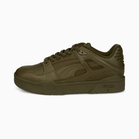Slipstream Leather Sneakers, Deep Olive-Deep Olive, small