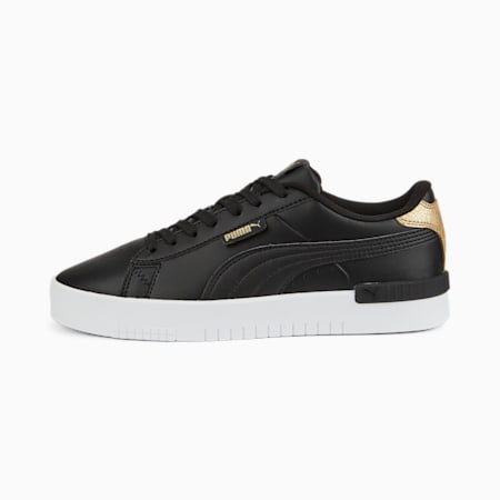 รองเท้าผ้าใบผู้หญิง Jada Distressed, Puma Black-Puma Team Gold, small-THA