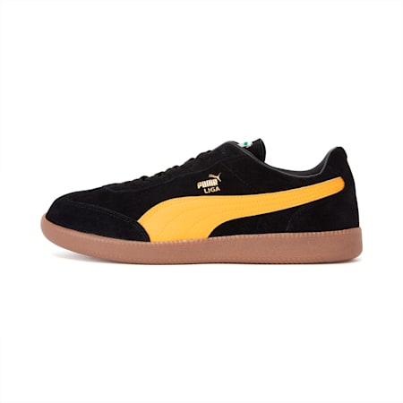 Sneakers en cuir Liga Suede, Puma Black-Radiant Yellow-Puma Team Gold, small