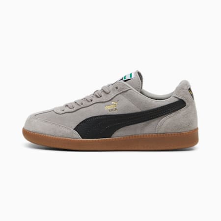 Sneakers en cuir Liga Suede, Concrete Gray-PUMA Black-PUMA Gold, small