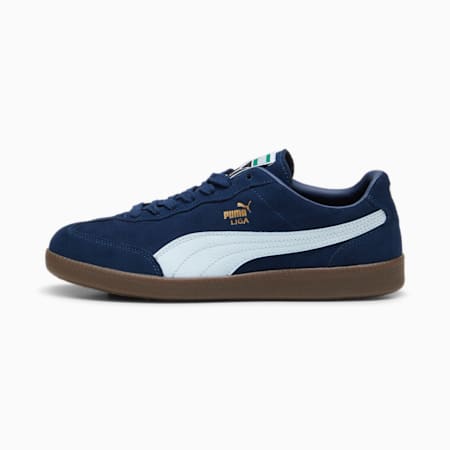 Sneakers en cuir Liga Suede, Persian Blue-Icy Blue-PUMA Gold, small