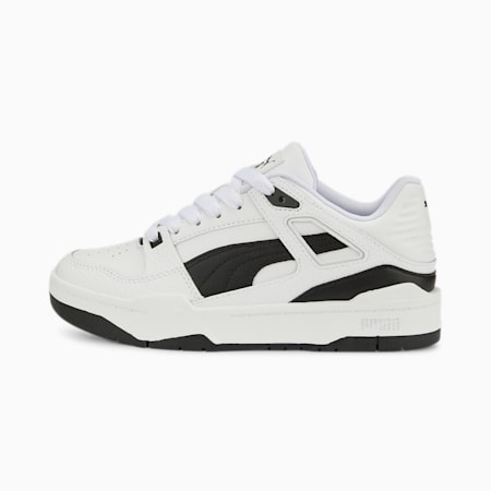 Slipstream Leather Sneakers Youth, Puma White-Puma Black, small