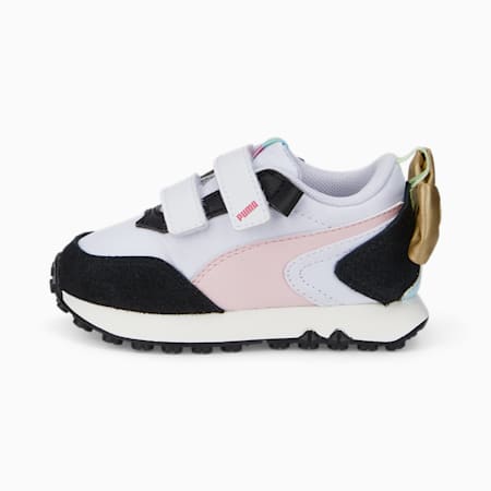 รองเท้าผ้าใบเด็กเล็กมีโบว์ Rider FV, Almond Blossom-Puma Black, small-THA