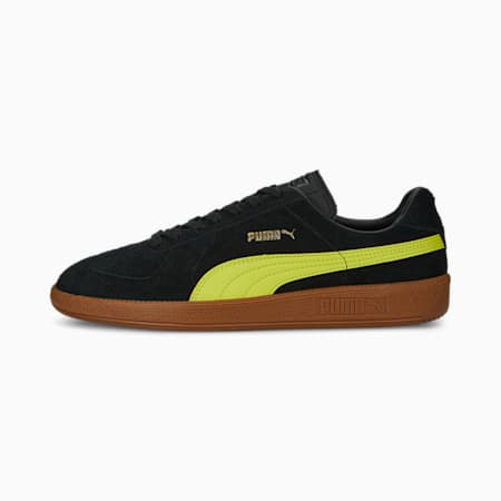 Army Trainer Suede Sneakers, PUMA Black-Olive Oil, small-SEA