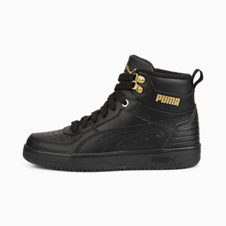 รองเท้าผ้าใบเด็กโต Rebound Rugged, Puma Black-Puma Black-Puma Team Gold, small-THA