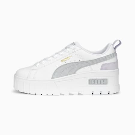 Mayze Wedge Pastel Women's Sneakers, PUMA White-Platinum Gray-Spring Lavender, small-AUS