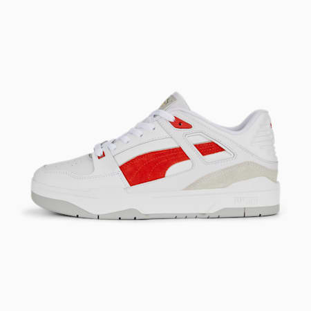 Slipstream Suede FS Sneakers, PUMA White-PUMA Red-Cool Light Gray, small