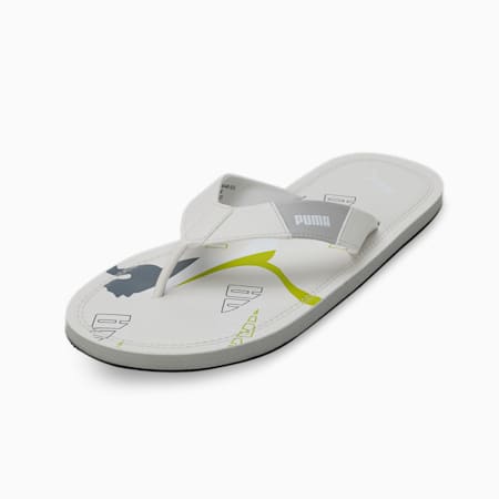 Puma Eezay Men's Slippers, Harbor Mist-Lime Squeeze-PUMA White, small-IND