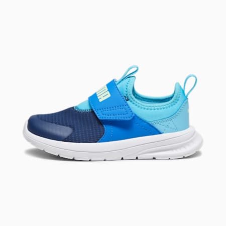 PUMA Evolve Slip-On Sneakers Kids, Persian Blue-Bright Aqua-Spring Fern, small-IDN