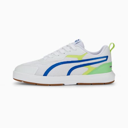 Evolve Gym Sneakers Youth, PUMA White-Victoria Blue-Summer Green, small