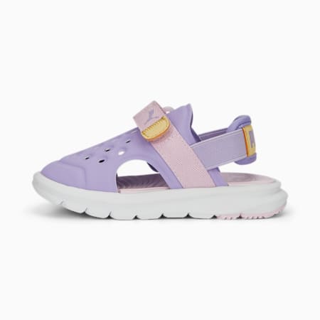 PUMA Evolve Alternative Closure Sandals Baby, Vivid Violet-Pearl Pink-Light Straw, small-SEA