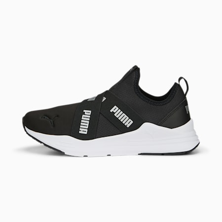 Wired Run Slip-On Metallics Sneakers Women, PUMA Black-PUMA Silver, small-PHL