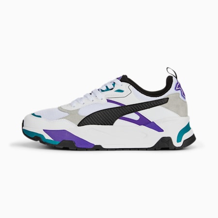รองเท้าผ้าใบผู้ชาย Trinity, PUMA White-PUMA Black-Team Violet, small-THA