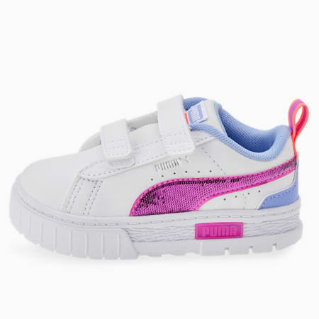 Mayze Glitzy Infant Sneakers, Puma White-Elektro Purple-Electric Orchid, small-AUS
