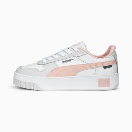 Carina Women's Street Sneakers, PUMA White-Rose Dust-Feather Gray, small-AUS
