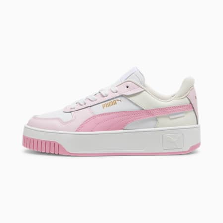 Sneakersy damskie Carina Street, PUMA White-Pink Lilac-PUMA Gold, small