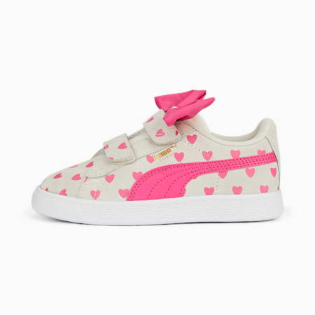 Suede Classic Girls' LF Re-Bow V Sneakers - Kids 4-8 years, Pristine-Glowing Pink, small-AUS