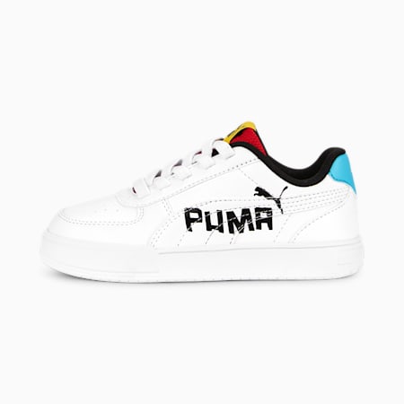 Caven Love Shoes Kids, PUMA White-PUMA Black-For All Time Red-Bright Aqua, small-SEA