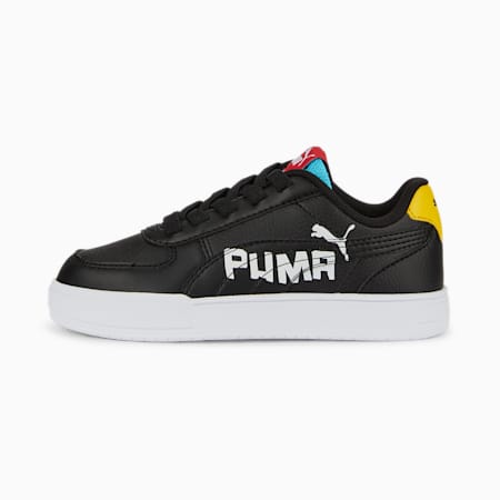 Caven Love Shoes Kids, PUMA Black-PUMA White-Bright Aqua-PUMA Red-Pelé Yellow, small-SEA