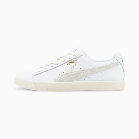 Sneakersy Clyde Base, PUMA White-Frosted Ivory-Puma Team Gold, small