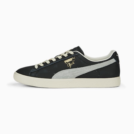 Clyde Base Unisex Sneakers, PUMA Black-Frosted Ivory-Puma Team Gold, small-AUS