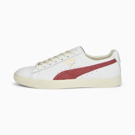Clyde Base Sneakers, PUMA White-Wood Violet-Puma Team Gold, small