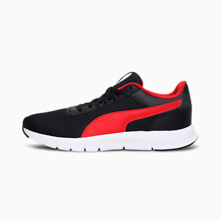 Flexracer  Men's Shoes, PUMA Black-Dark Shadow-High Risk Red, small-SEA