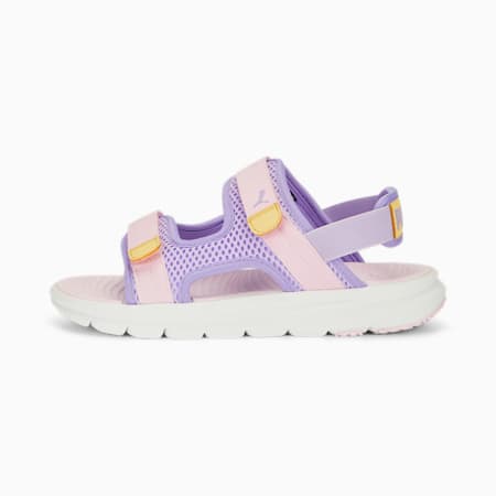 PUMA Evolve Sandals Youth, Vivid Violet-Pearl Pink-Light Straw, small-PHL