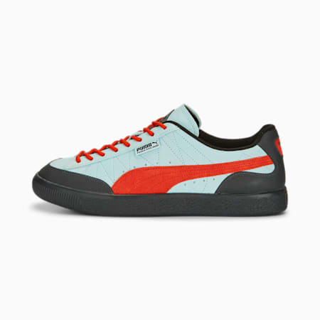 סניקרס Clyde מגומי מקולקציית PUMA x PERKS AND MINI, Light Aqua-Warm Earth, small-DFA