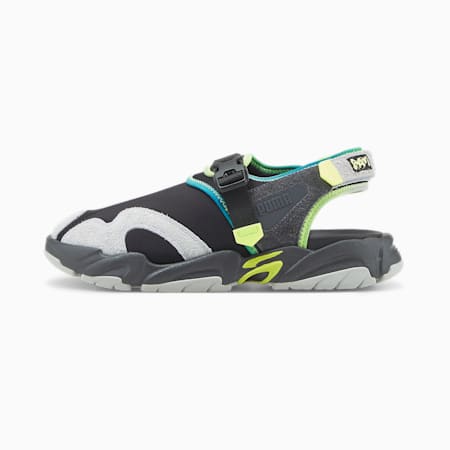 PUMA x PERKS AND MINI TS-01 Unisex Sandals, PUMA Black-Lime Squeeze, small-AUS