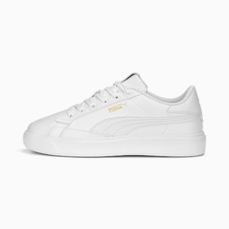 Puma white leather tennis shoes clearance
