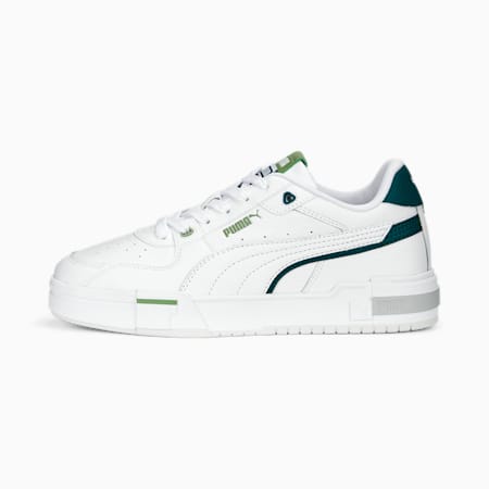 CA Pro Glitch Leather Unisex Sneakers, PUMA White-Varsity Green-Feather Gray, small-AUS