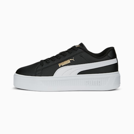 Sneakers Smash Platform v3 Femme, PUMA Black-PUMA White-PUMA Gold, small