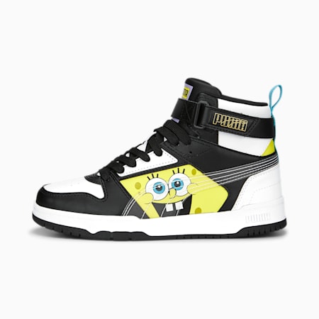 סניקרס RBD Game Spongebob Jr, PUMA White-PUMA Black-Lucent Yellow-Hero Blue, small-DFA