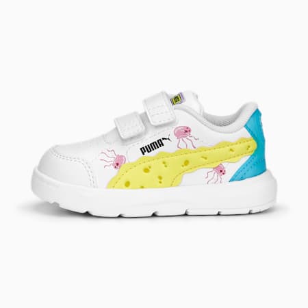 PUMA x SPONGEBOB Evolve Court Sneakers Toddlers, PUMA White-Celandine-Hero Blue-PRISM PINK, small-IDN