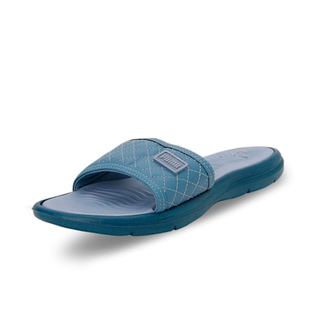 Quilt Women's Slides, Deep Dive-Filtered Ash-PUMA White, small-IND